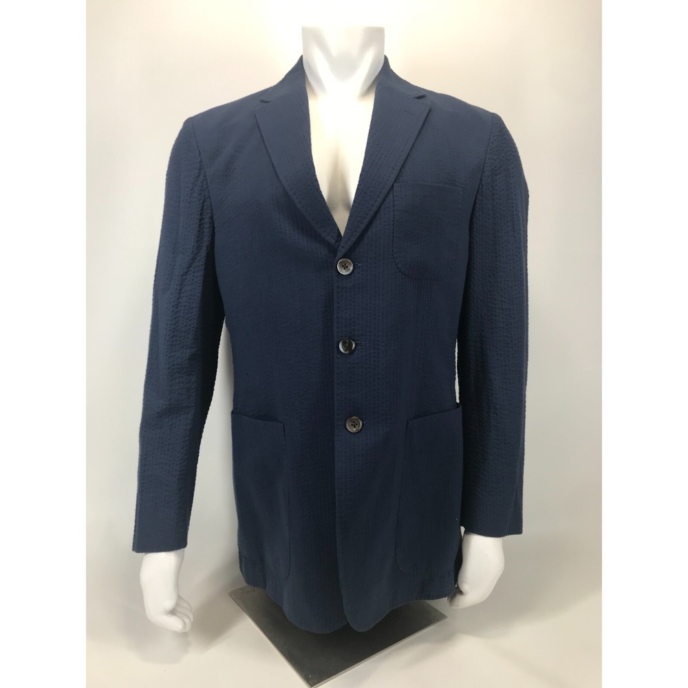 Crittenden Seersucker Blazer Blue Men's Size Large Vintage Cotton NWT‎